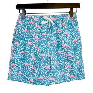 Chubbies Swim Trunks Boys Youth Blue Pink Flamingos - 10/12